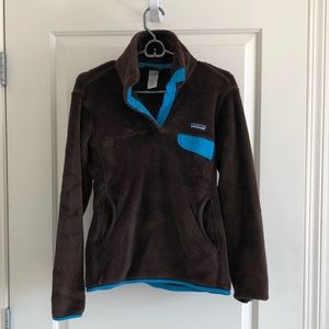Brown and blue Patagonia pullover
